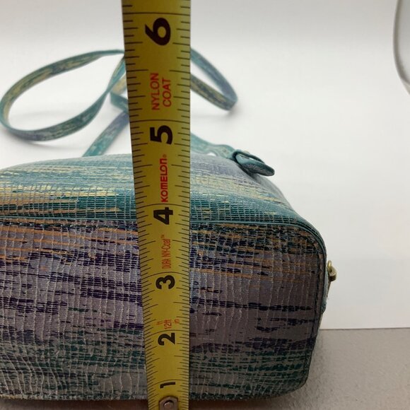 HOBO Crossbody Bag Nash Cracked Glass Leather Moody Blues Teal Boho Coastal - Picture 6 of 15